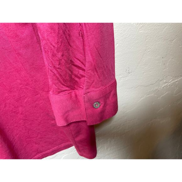J Jill Pink Women's Longsleeve Button Up Shirt Sz XL Stretch - Picture 6 of 6